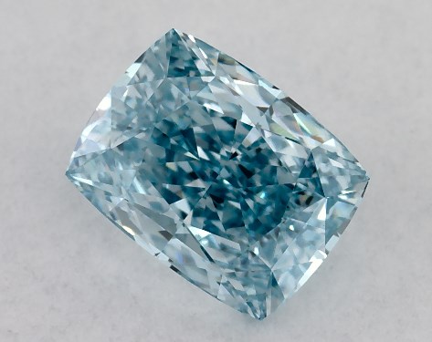 IGI 0.97 Carat Fancy Vivid Blue-VS1 Cushion Modified Cut Lab-Grown Diamond